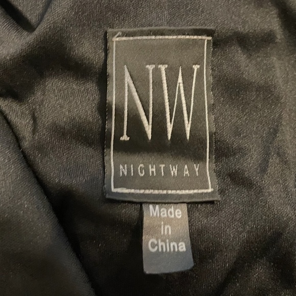 Night Way Collections Elegant VELVET Black and White Dress, size M,NWOT, VINTAGЕ - Picture 4 of 8